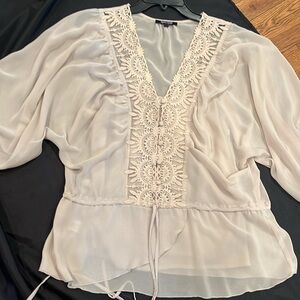 Daniel Rainn Elegant Cream Lace Blouse